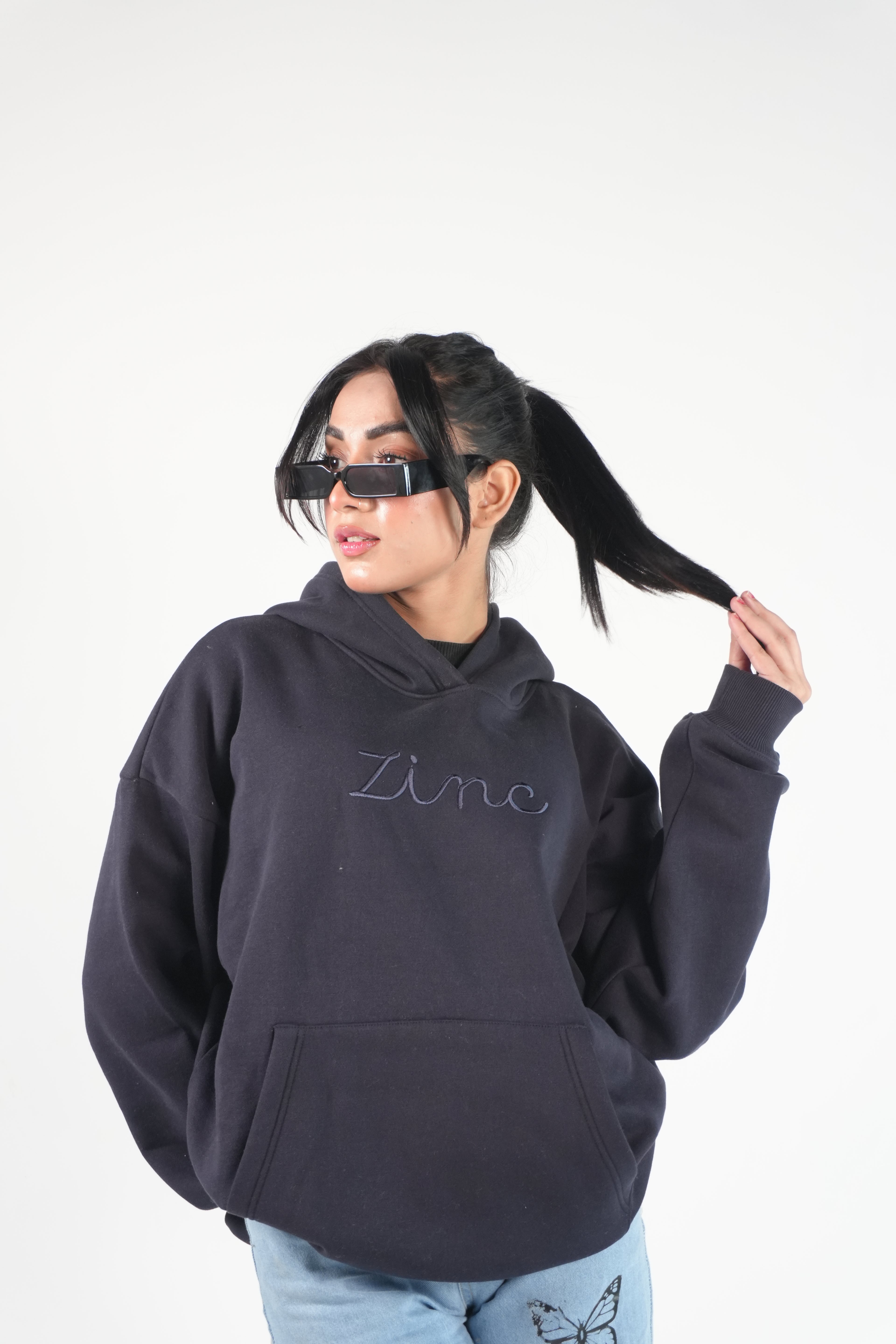 navy blue oversized-hoodie